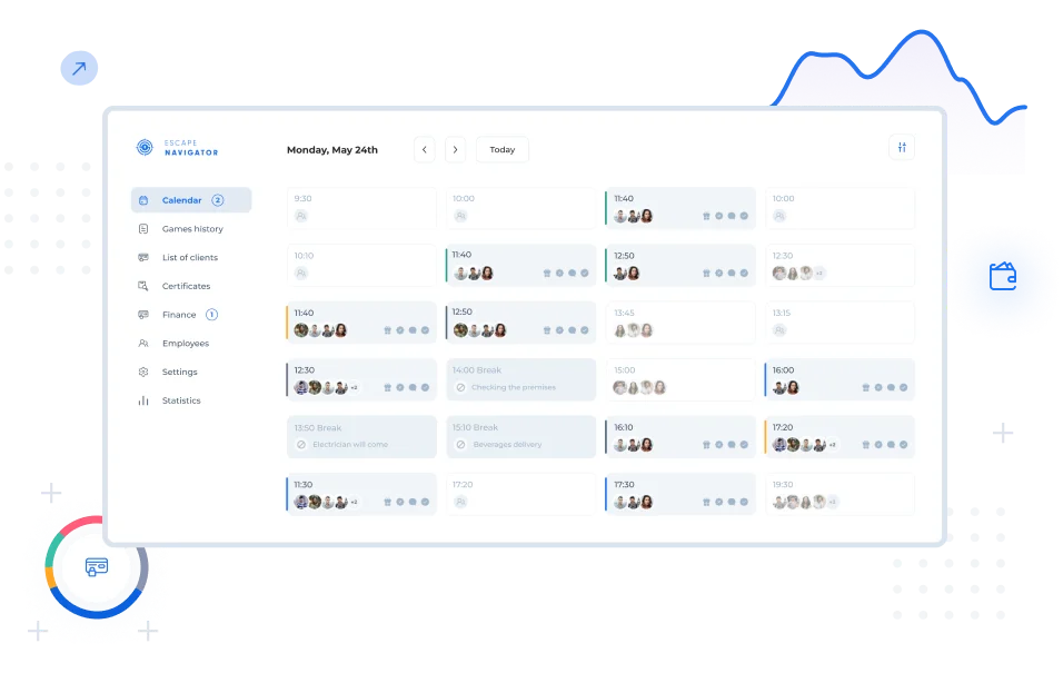 Système CRM <br/> et widgets de réservation en ligne